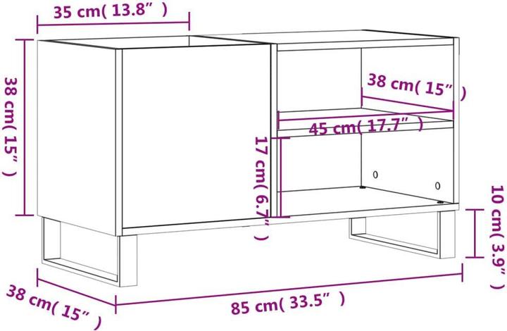 Produktbild VidaXL Plattenschrank Betongrau 85x38x48 cm Holzwerkstoff