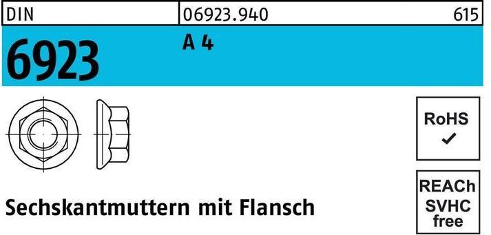 Produktbild Sechskantmutter DIN 6923 m.Flansch M 5 A 4 (M5)