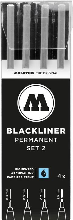 Molotow BLACKLINERSET2007 (Nero, 4 x)