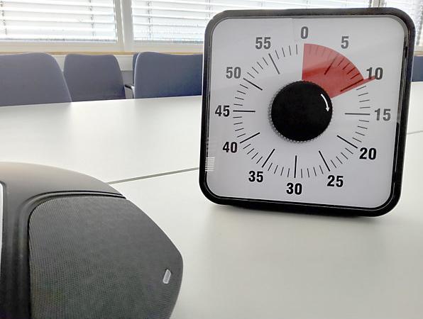 Actual product image Bürk Meeting timer, HxWxD 195 x 195 x 32 mm, black.