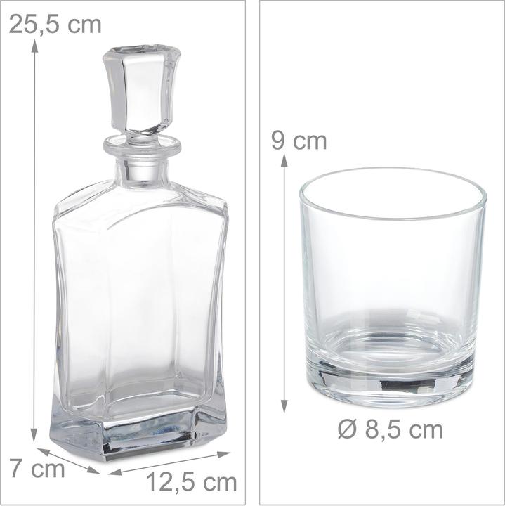 Produktbild Relaxdays 5-tlg. Whisky-Set (3.45 dl, 1 x, Whiskygläser)
