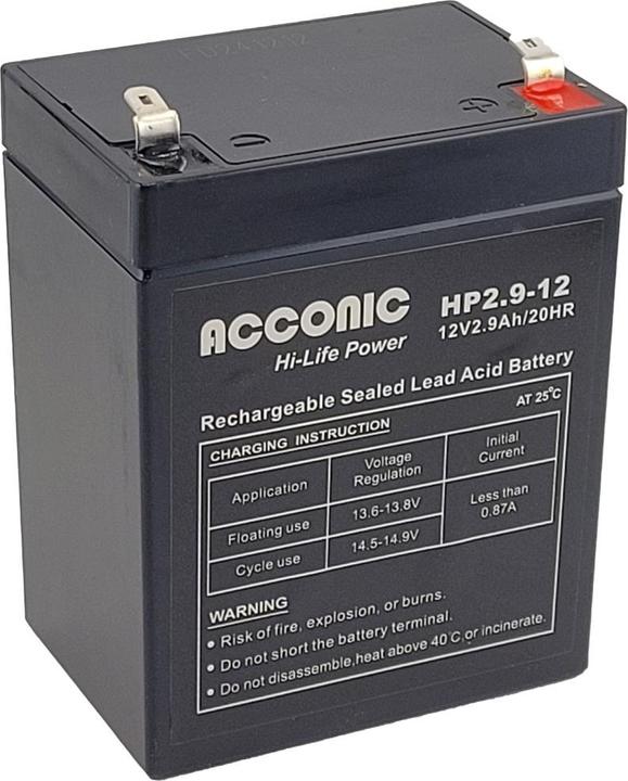 Image du produit Acconic HP2.9-12 Hi-Life Power AGM 12V 2.9Ah USV-Batterie (12 V, 2.90 Ah)