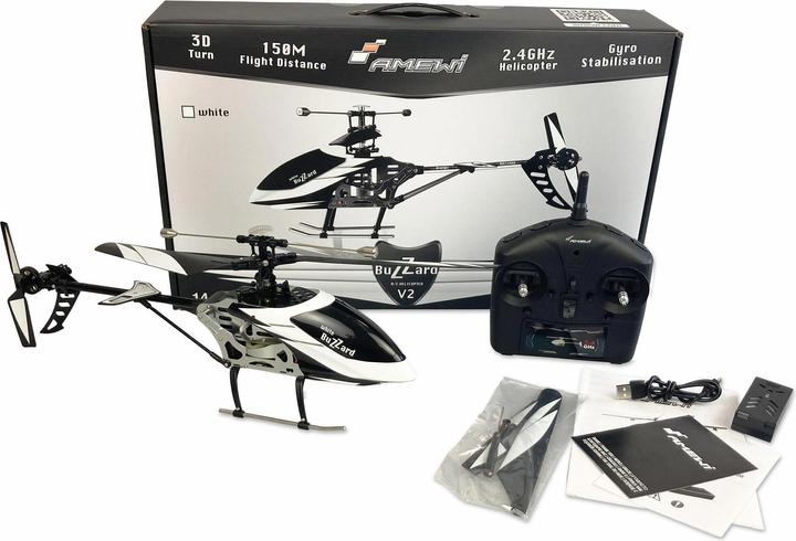 Image du produit Amewi Hélicoptère Buzzard V2, 4 canaux, blanc RTF