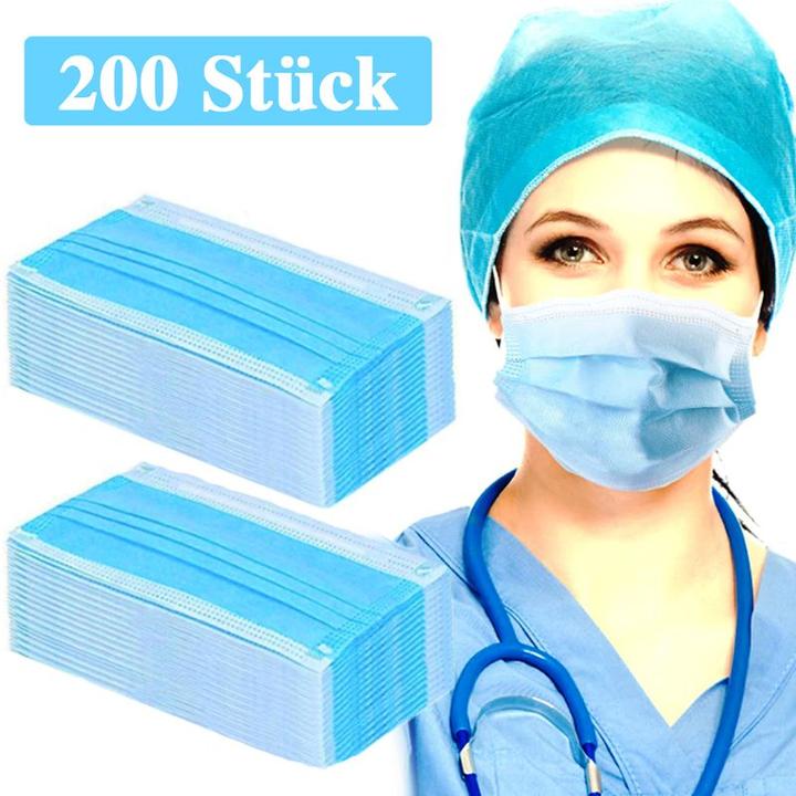 Hermex 200 Stück Gesichtsmasken Nasenmasken Hygienemasken Atemmasken (200 x)