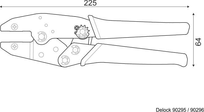 Immagine prodotto Delock Crimpatrice universale per coassiali per 6 diversi diametri (225 mm)