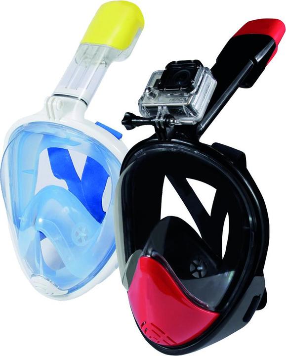 Caruba Full Face Snorkel Mask Dual Air Afneembaar + Action Cam Mount (Roze S / M)