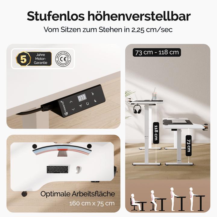 Actual product image Casaria Scrivania regolabile in altezza