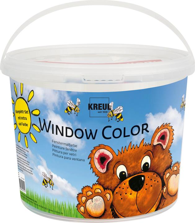 Kreul Window Color Power Pack (Weiss, Pfirsich, Himbeere, Saphir, Cognac, Citron, Apfelgrün, Schwarz, 1000 ml)