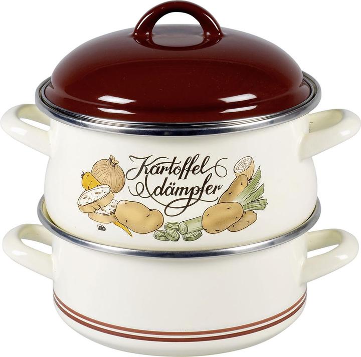 Image du produit ELO Cuiseur à vapeur pour pommes de terre (18 cm, Casserole, Cuiseur à vapeur, Émail, Acier)