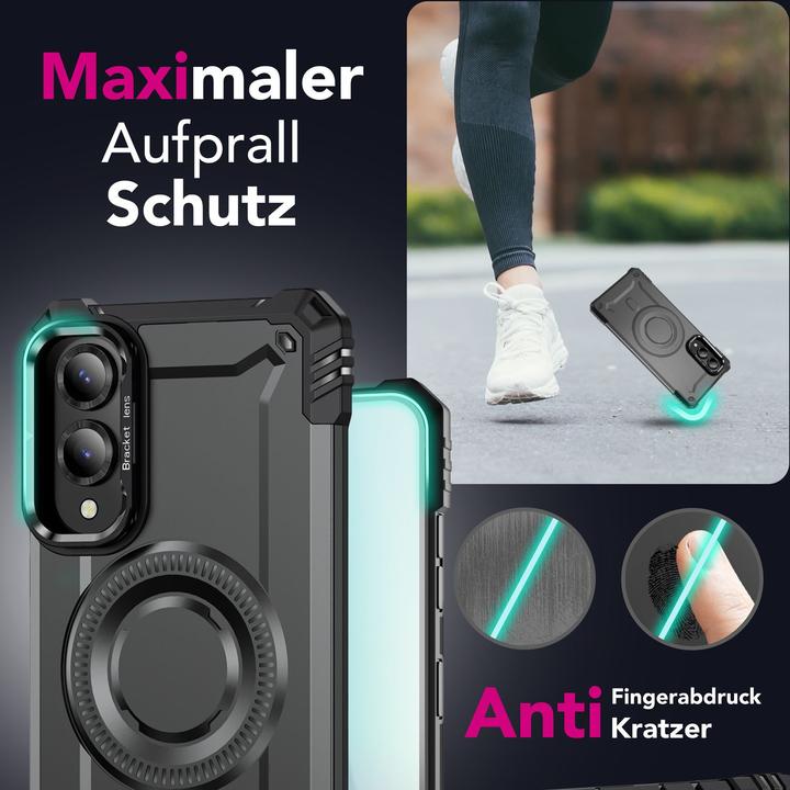 Image du produit Nalia Granite - Schlagfeste Panzer Hülle mit MagSafe & Kamera Standfuss - Military Cover (Samsung Galaxy S25 Edge)