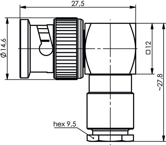 Immagine prodotto Telegärtner Spina angolare del cavo BNC (Cavi antenna)