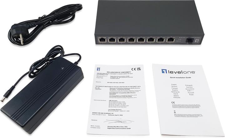 Immagine prodotto LevelOne Switch 9x GE GEP-0925 2.5GbE 108W 8xPoE+ sw (8 Porti)