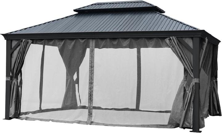 Jet-Line Alu Pavillon BAGDAD 3,65x3,65 m Metalldach Pergola Aluminium (365 cm, 365 cm)