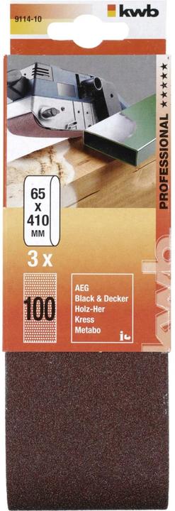Image du produit kwb Bande abrasive 65X410 grain 100 (100)