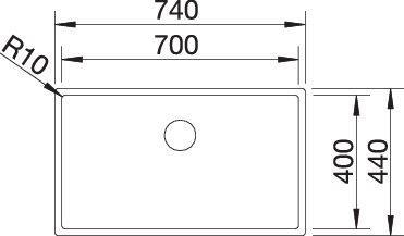 Produktbild Blanco Claron 700-U (Unterbauspüle, 44 cm, 74 cm)