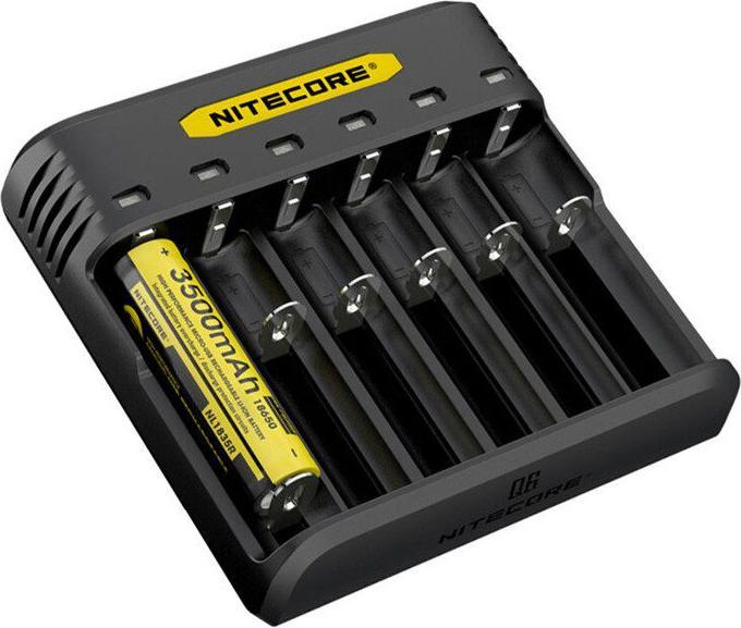 Immagine prodotto Nitecore Q6 6-Schacht-Ladegerät (1 pz., 14500, 16340, 18650, 26650, Accumulatore di carica elettrica)