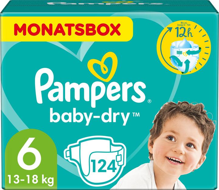Pampers Baby-Dry (Size 6, Monthly box, 124 Piece)
