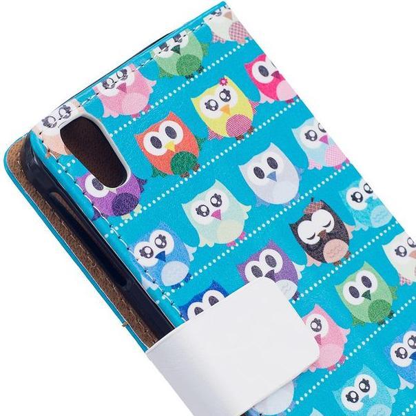 Produktbild MU Style Case aus Leder mit kleine Eulen (Blackberry DTEK50)