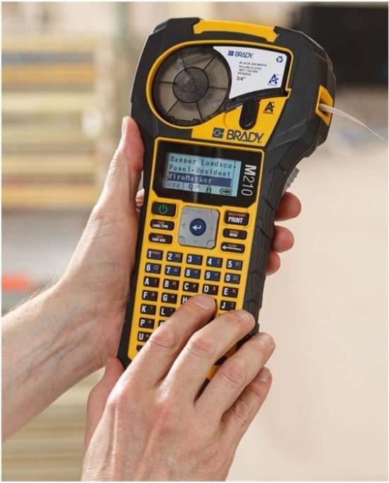 Actual product image Brady M210 label printer, carton packaging, mobile labelling device, continuous and label printing, A