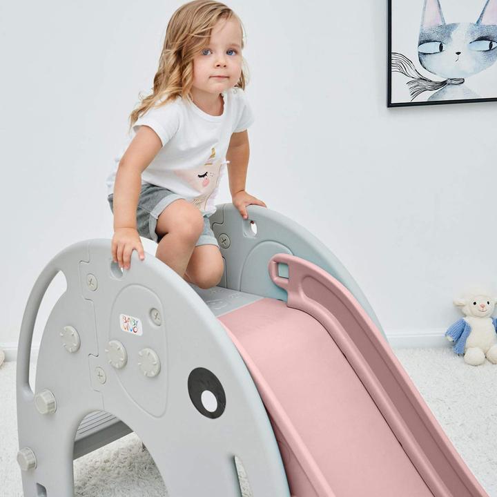 Image du produit Baby Vivo Toboggan pour jeunes enfants rose/gris