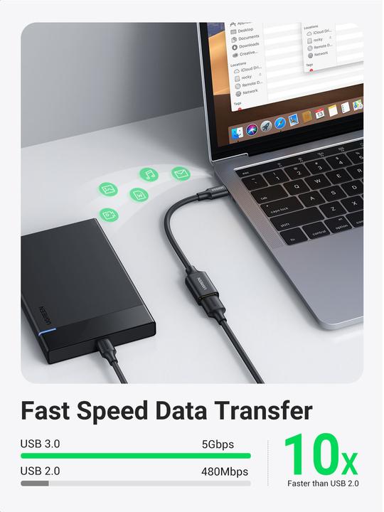 Actual product image Ugreen Cable (0.15 m, USB 3.0)