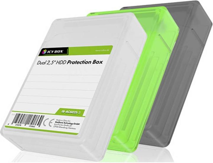Actual product image Icy Box IB-AC6025-3 Protective housing set for 2x 2.5" SSD/HDD each Set of 3