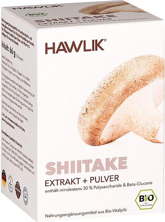 Produktbild Hawlik Shiitake Extrakt + Pulver Kapsel (120 Stück, Kapseln, 110 g)
