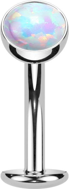 Produktbild Star Piercing Threadless Labret-Stab Banane silber Halbkugel Opal pink (Titan G23)