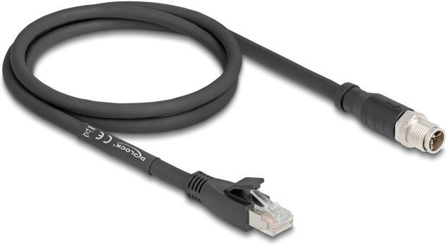 Produktbild Delock M12 Kabel X-kodiert 8 Pin Stecker zu RJ45 Stecker Cat (S/FTP, CAT5e, 1 m)