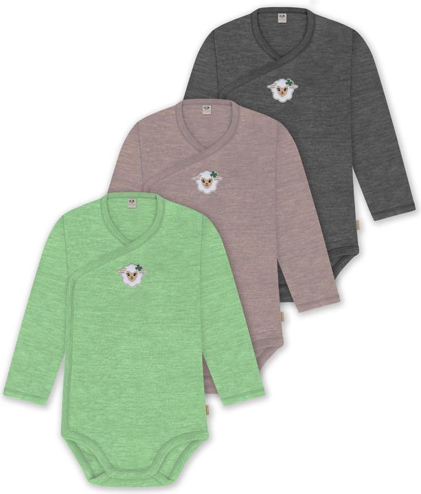 Image du produit Normani Lot de 3 body bébé emmailloté manches longues body Toddler en laine mérinos - 9357 (80)