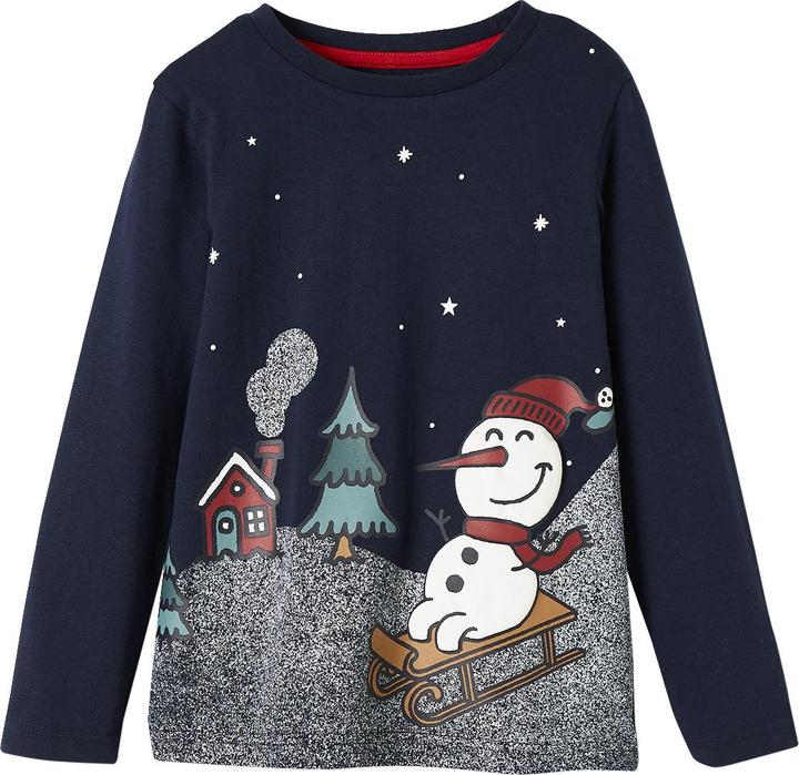 Vertbaudet Weihnachtliches Jungen Shirt mit Schneemann (140)
