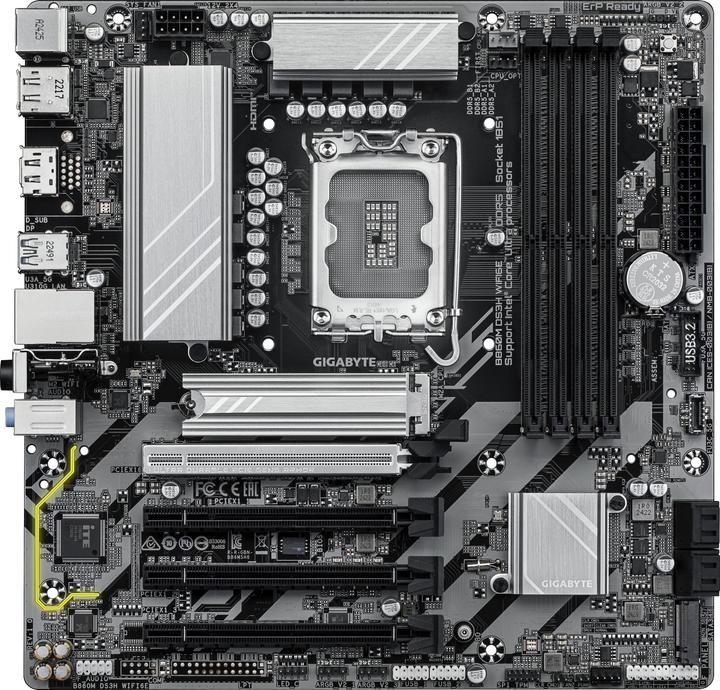 Actual product image Gigabyte MB GBT Intel 1851 B860M DS3H WIFI6E (LGA 1851, Intel B860, mATX)
