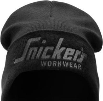 Hultafors Snickers hue/beanie One Size - Sort/koksgrå, dobbelt lag strikstof, 100% akryl (One Size)