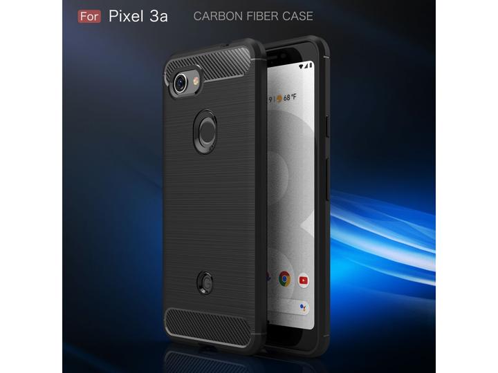 Produktbild Screenguard Google Pixel 3a Hülle Carbon Brushed Soft TPU (Google Pixel 3a)