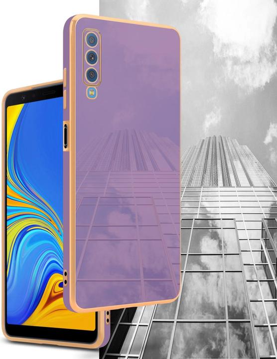Productafbeelding Cadorabo Hoesje voor Samsung Galaxy A7 2018 in TPU met camerabescherming LM130 Style (Samsung Galaxy A7 (2018))