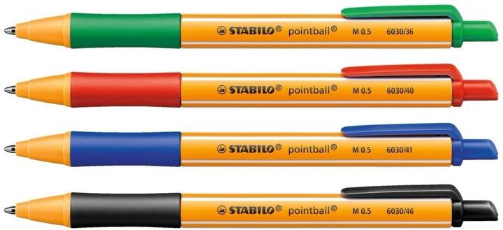 Immagine prodotto STABILO biro retrattili pointball (Rosso, Nero, Verde, Blu, 4 x)