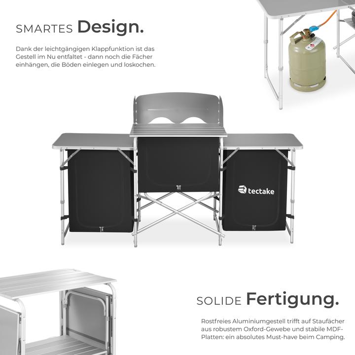 Immagine prodotto tectake Cucina da campeggio 172x52x104cm