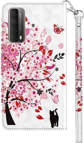 Produktbild Cover-Discount Huawei P smart 2021 - Etui Glitzer Effekt Baum rosa (Huawei P Smart (2021))