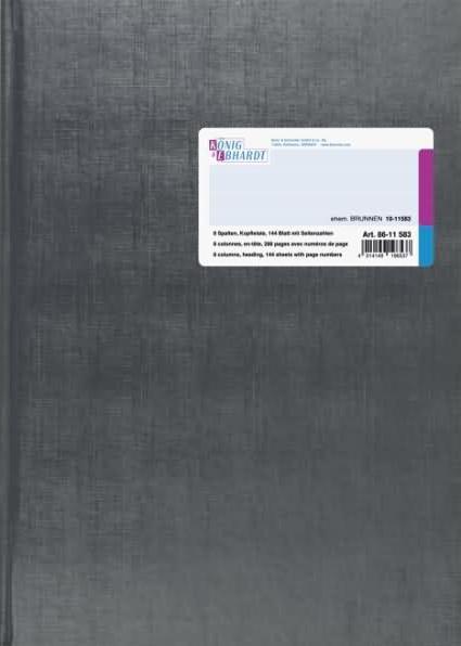 Actual product image König & Ebhardt Column book A4 with header 8 columns 144 sheets (A4, Special ruling)