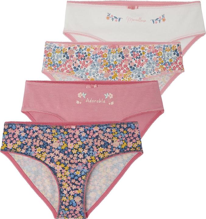 Vertbaudet 4er-Pack Mädchen Slips mit Bio-Baumwolle (92, 4er Pack)