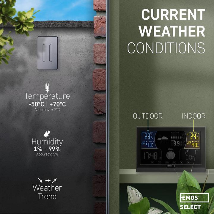 Produktbild Emos Wetterstation mit Funkuhr und Aussensensor