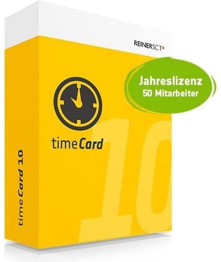 ReinerSCT Zeiterfassung Mitarbeiterlizenz timeCard 10 1 Jahr für 50u (50 Geräte, 12 Monate)