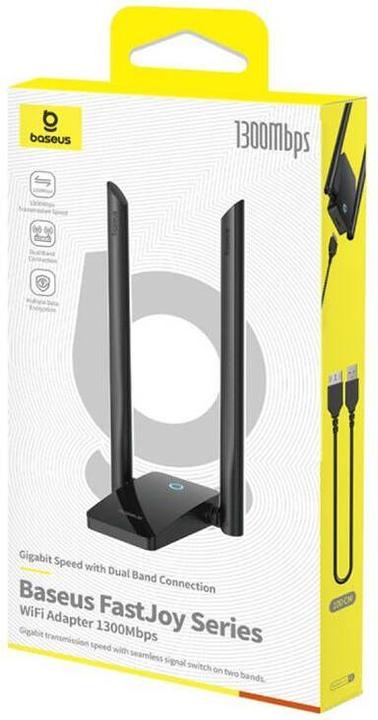 Produktbild Baseus Adapter WiFi FastJoy 1300Mbps (black) (USB-A)