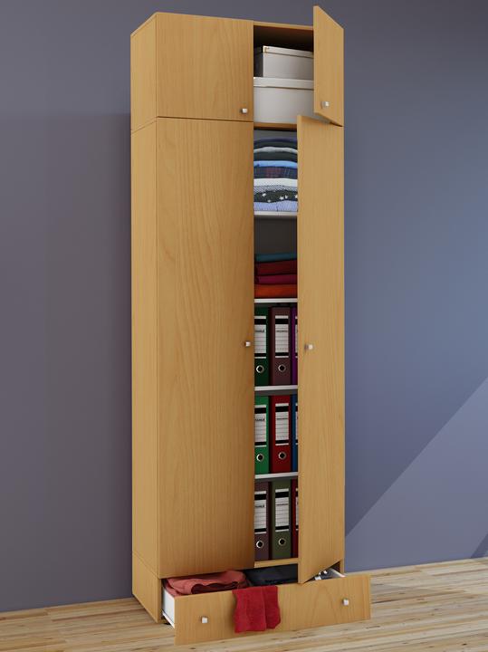 Image du produit VCM Armoire polyvalente en bois série Vandol avec portes battantes (238 x 70 x 40 cm)