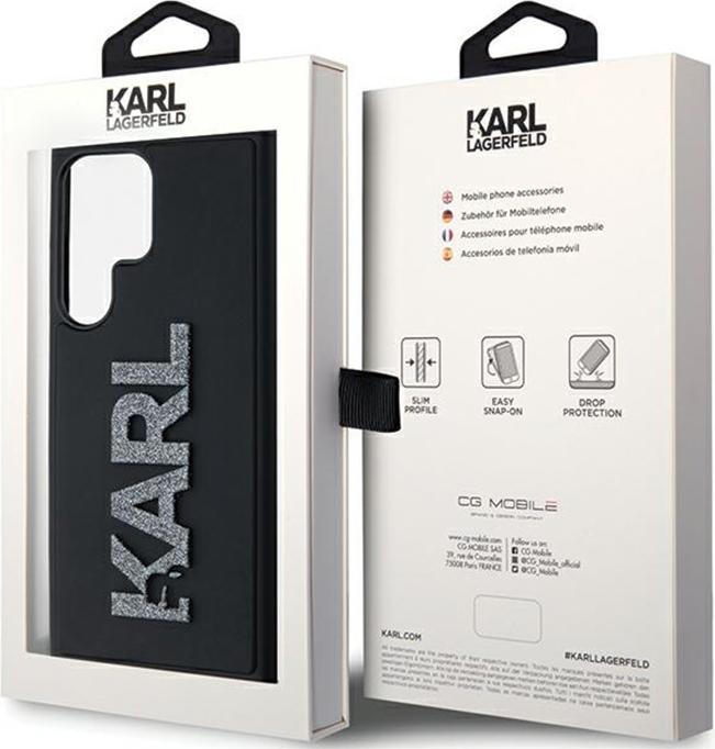 Produktbild Karl Lagerfeld KLHCS23L3DMBKCK S23 Ultra S918 czarny/black hardcase 3D Rubber Glitter Logo (Samsung Galaxy S23 Ultra)