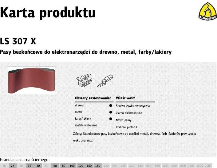 Produktbild Klingspor PAS ŚCIERNY BEZKOŃC,PŁÓT,LS307X 75 * 457 GR,100 SZT,1(268673)