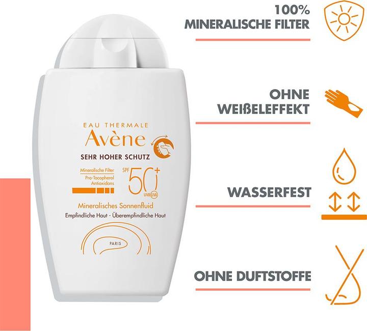 Actual product image Avène Sun Fluid Mineral SPF50+ (Suntan cream, SPF 50+, 40 ml, 71 g)