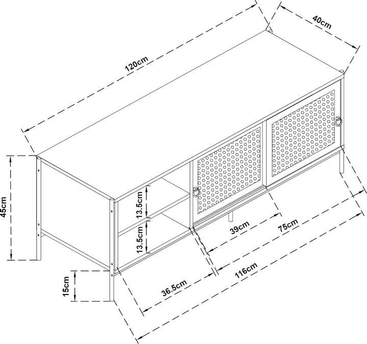 Actual product image En.Casa Stryn (120 x 40 x 45 cm)