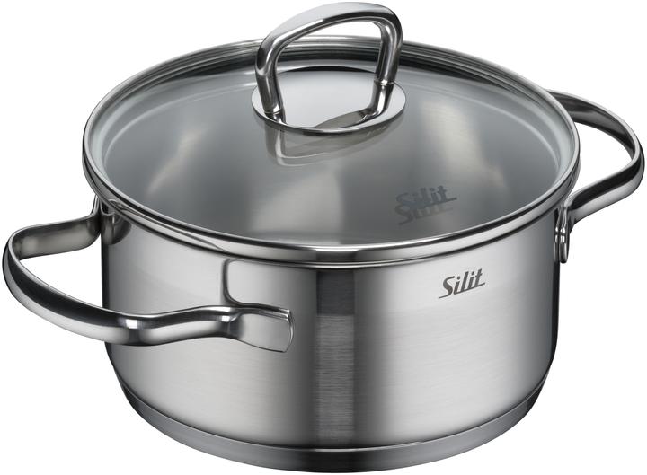 Productafbeelding Silit Kookpan Set Inductiekookpan Set 4st Glazen Deksel Toscane Roestvrij Staal (20 cm, Kookpotten en pannenset, Roestvrij staal)
