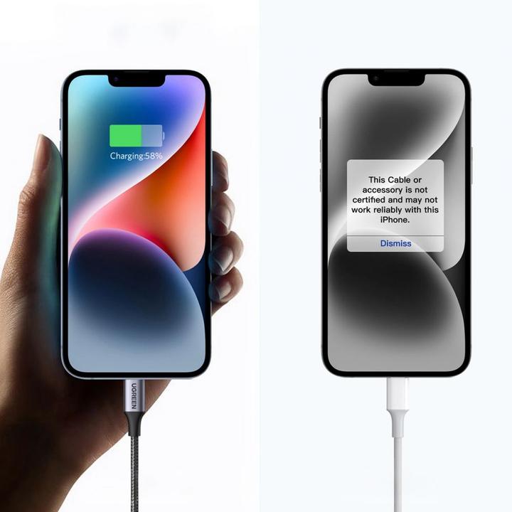 Produktbild Ugreen Lightning zu USB-C 2.0 (1 m, USB 2.0)